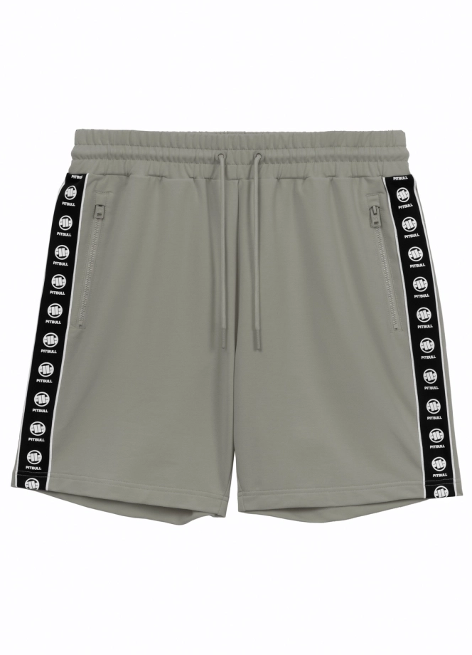 Komplet dresowy męski krótki Pitbull Pit Bull Tape Nugget dusty salvia