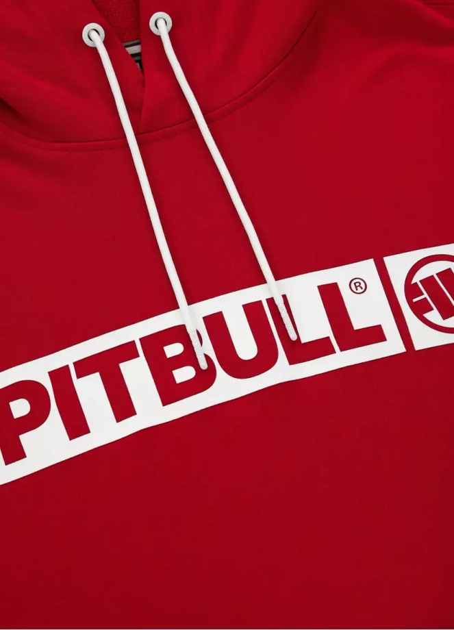Bluza meska z kapturem Pitbull Pit Bull Hilltop Terry hooded czerwona