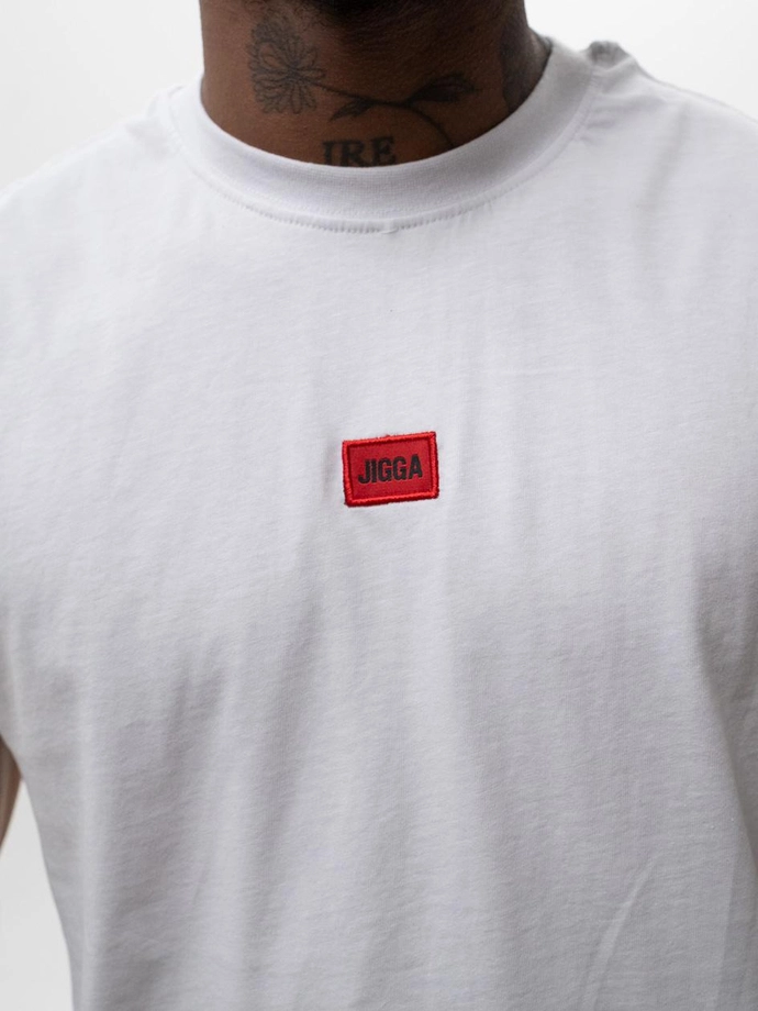 Koszulka męska tank top Jigga Wear Badge biała