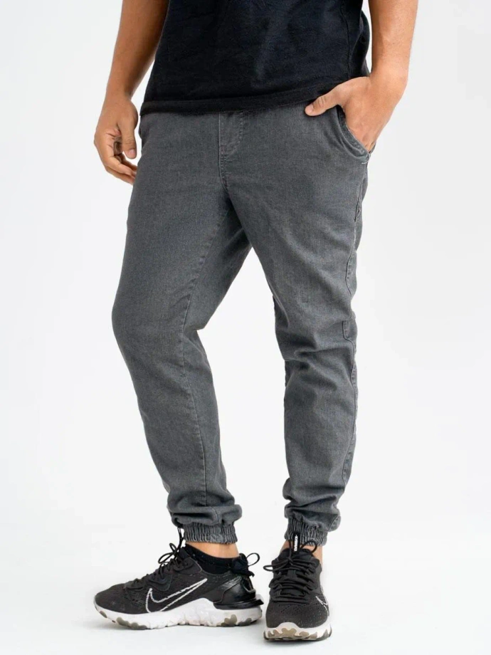 Spodnie męskie Jogger Jeans Jigga Wear Crown szare
