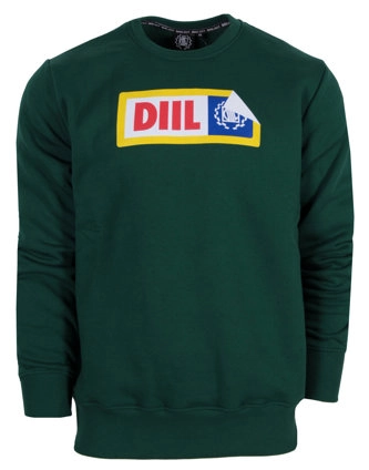 Bluza męska klasyczna DIIL Sticker crewneck zielona