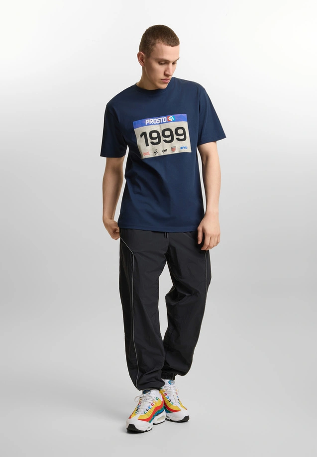 Koszulka męska t-shirt Prosto Runner granatowa