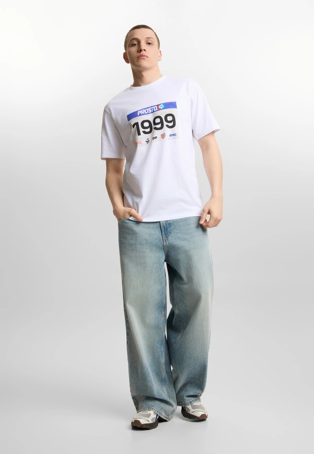 Koszulka męska t-shirt Prosto Runner biała