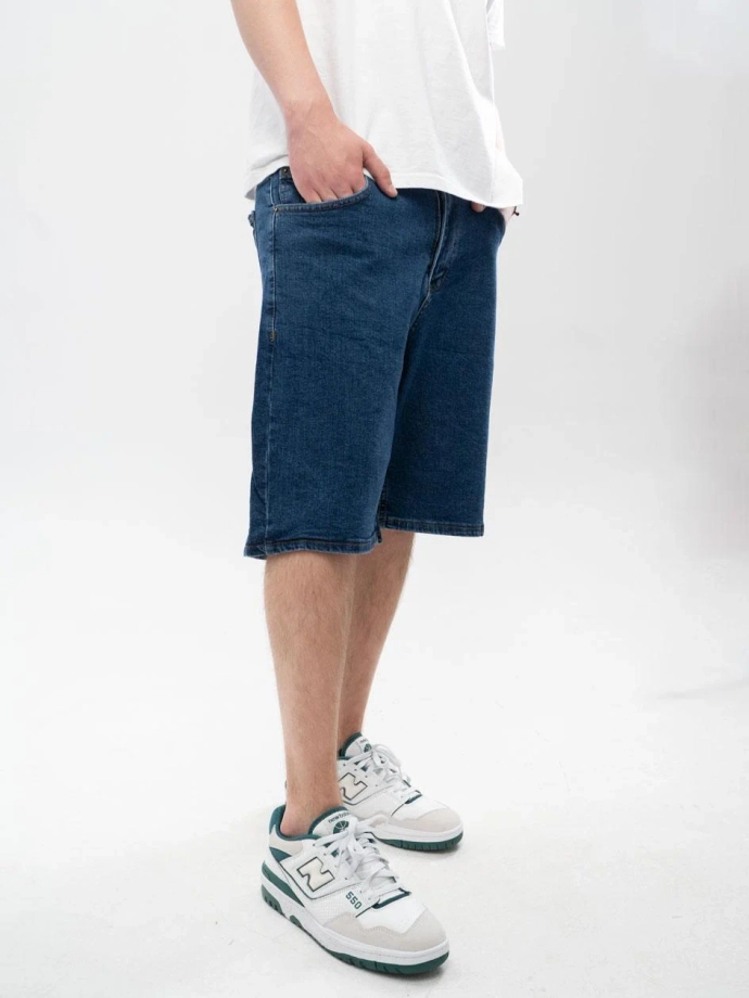 Spodenki szorty męskie jeans Jigga Wear Small Outline Crown niebieskie