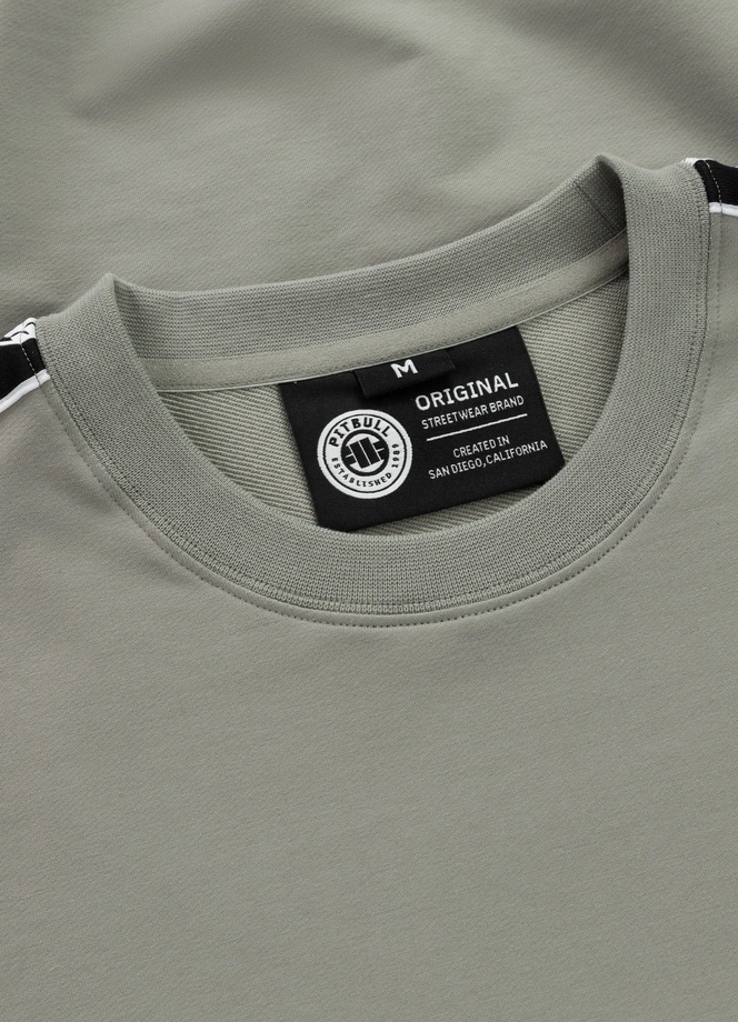 Bluza męska bez kaptura Pitbull Pit Bull Tape Nugget dusty salvia