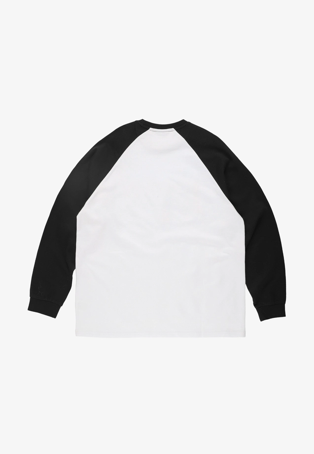 Koszulka longsleeve męski oversize Prosto Harvard biała/granatowa