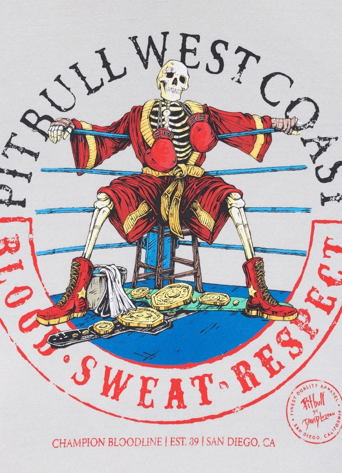 Bluza męska rozpinana z kapturem Pitbull Champion Bloodline biała