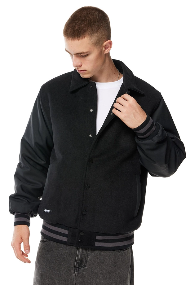 Kurtka przejściowa bejsbolówka Mass Denim Alabama czarna