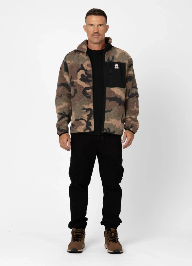 Bluza męska polarowa rozpinana Pit Bull Joyner woodland camo