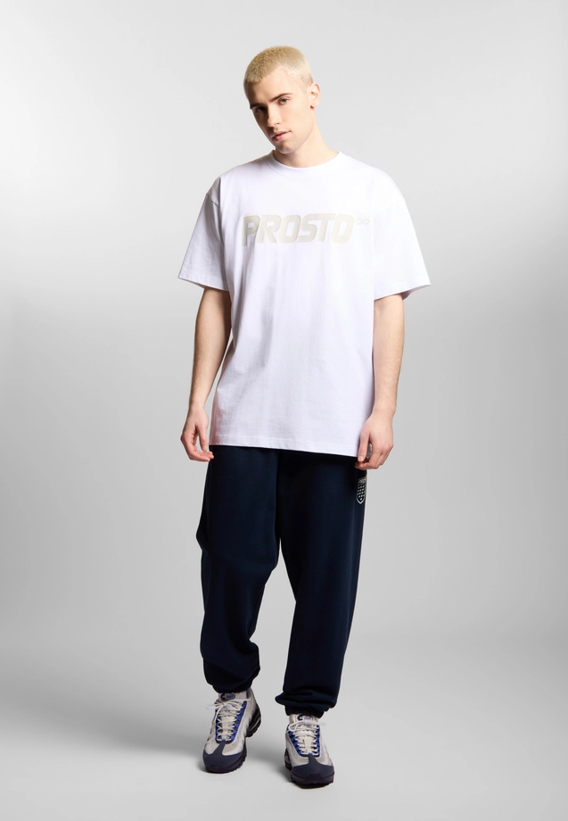 Koszulka męska t-shirt oversize Prosto Big Log biała