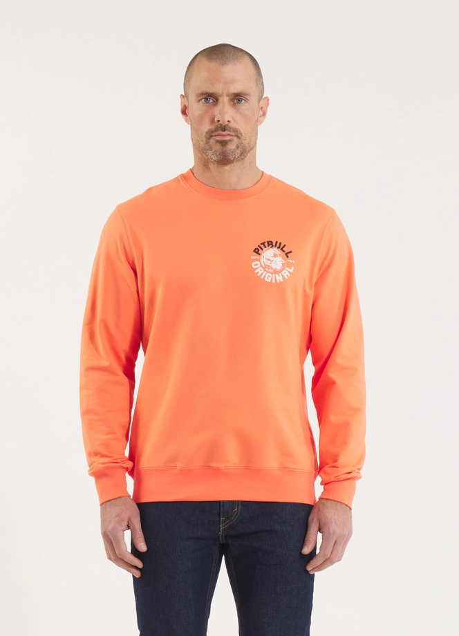 Bluza męska bez kaptura Pitbull Pit Bull Dog SD łososiowa pomarańczowa