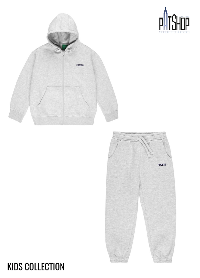 Komplet dresowy dziecięcy Prosto Kids Baza Zip hoodie szary