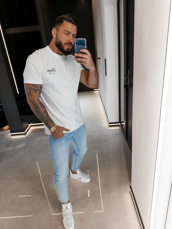 Koszulka męska T-Shirt Olavoga Breezer ecru kremowa
