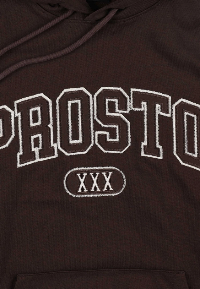 Bluza męska z kapturem oversize Prosto Nash brązowa