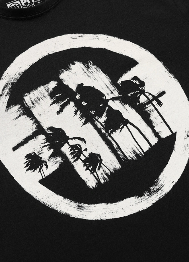 Koszulka męska T-Shirt Pitbull Logo Palms czarna