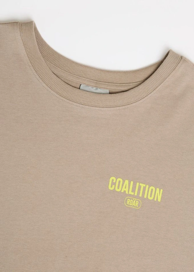 Koszulka męska t-shirt Coalition CLTN T Neon beżowa