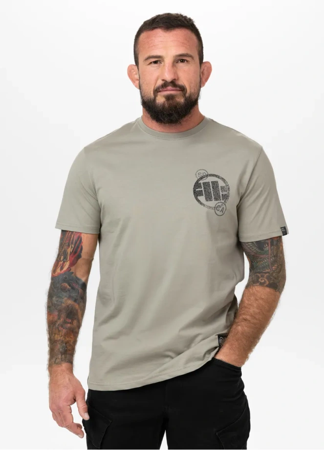 Koszulka męska T-Shirt Pit Bull Pitbull SD Stamp szara oliwkowa