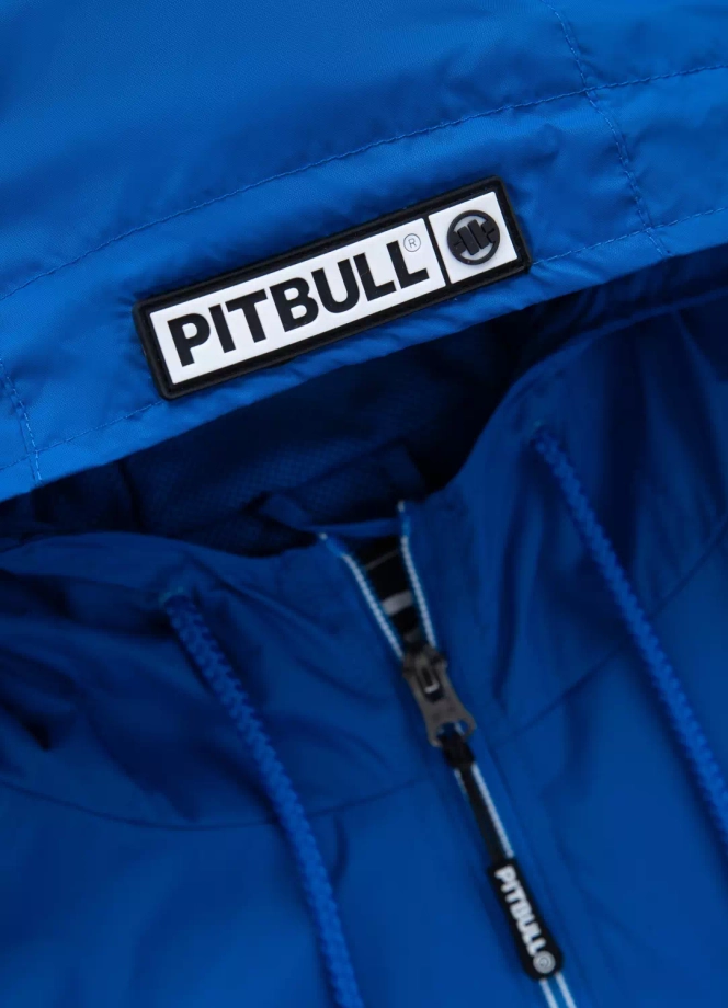 Kurtka męska wiosenna przejściowa Pit Bull Athletic Logo Nylon Jacket wiatrówka niebieska