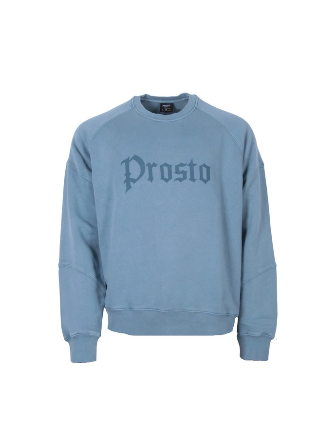 Bluza męska oversize Prosto Klasyk Goth crewneck turkusowa