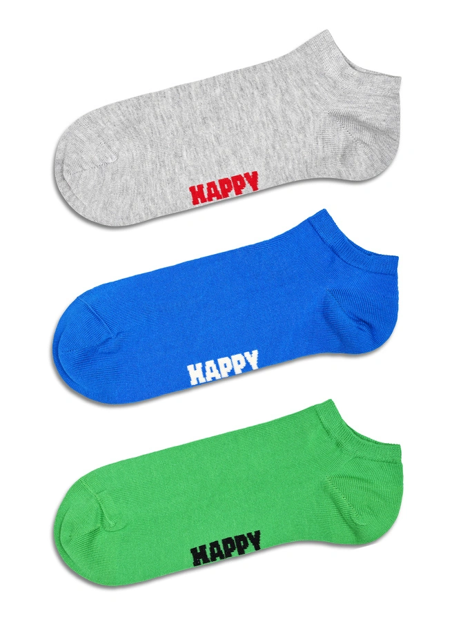 Skarpety Happy Socks 3-Pack Solid Low Socks zielone/niebieskie/szare