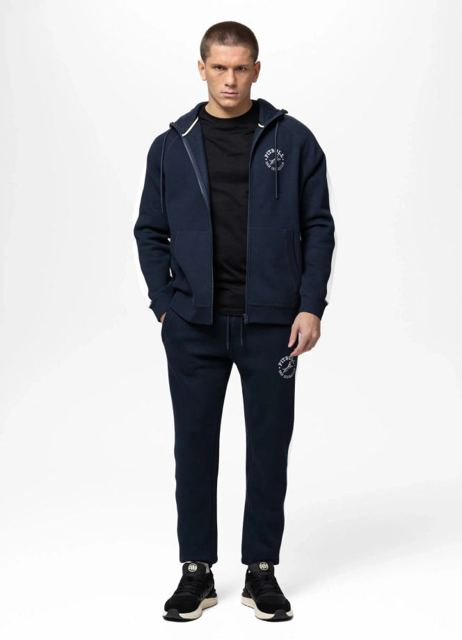 Bluza męska rozpinana z kapturem Pit Bull San Diego CA ciemno granatowa