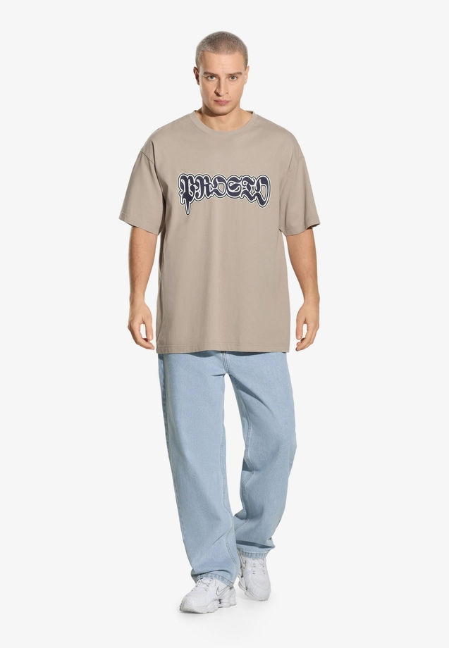 Koszulka męska t-shirt oversize Prosto Graffiti beżowa