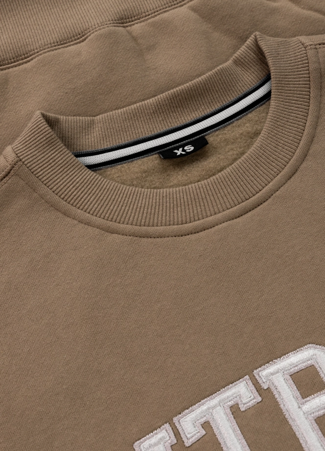 Bluza damska oversize Pitbull Pit Bull Tyrian crewneck brązowa