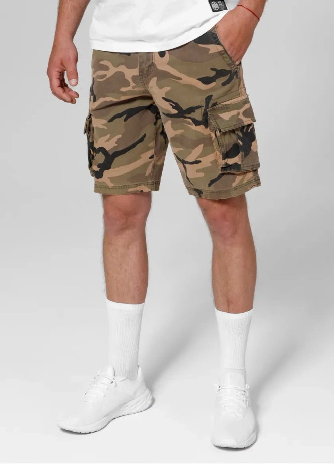 Spodenki szorty męskie bojówki Pitbull Pit Bull Cargo Jackal woodland camo