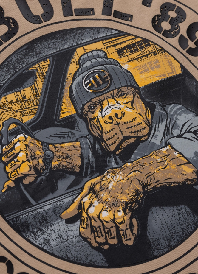 Koszulka męska T-Shirt Pit Bull Pitbull Driving beżowa