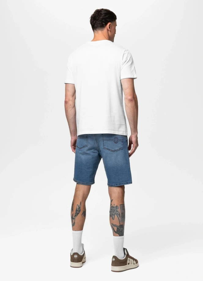 Spodenki szorty jeans męskie Pitbull Classic Wash Hornblend niebieskie