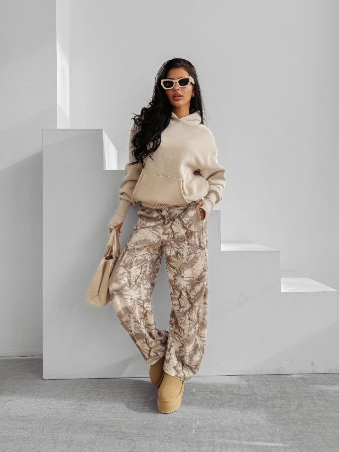 Bluza damska z kapturem Olavoga Wild Season beżowa