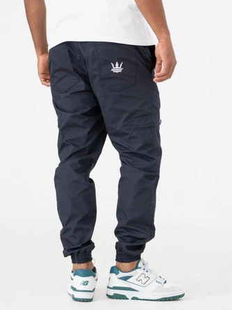 Spodnie Materiałowe Jogger Bojówki Jigga Wear Crown Ripstop Cargo granatowe