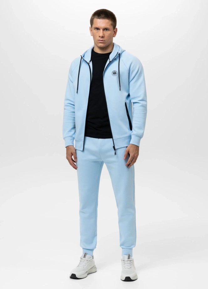 Bluza męska rozpinana z kapturem Pit Bull Dogwood 25 ZIP jasno niebieska