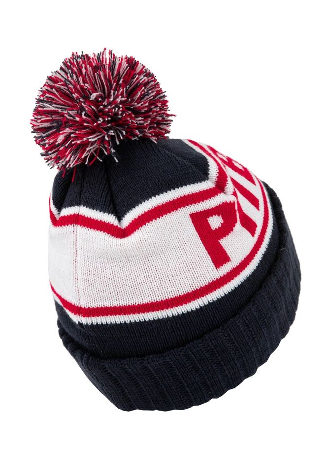 Czapka zimowa z pomponem Pit Bull Beanie Fleming granatowo/czerwona