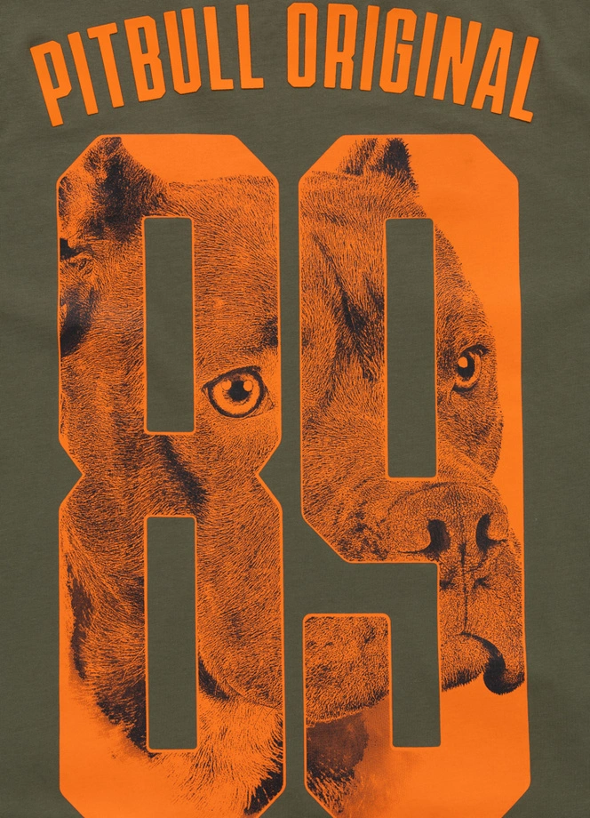 Koszulka męska T-Shirt Pitbull Eighty Nine Dog oliwkowa zielona