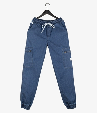 Spodnie jogger jeans Elade Classic Cargo niebieskie