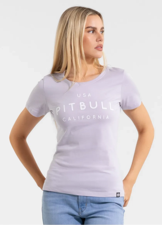 Koszulka t-shirt damska Pit Bull Pitbull USA CAL lila fioletowa