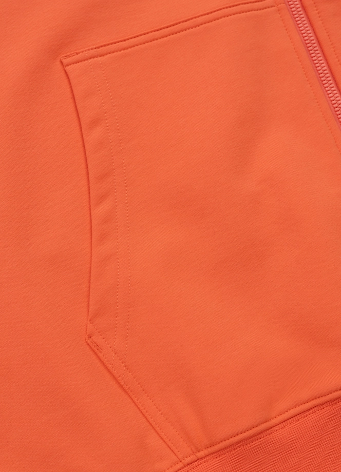 Bluza męska z kapturem Pitbull Pit Bull Tape Nugget ZIP łososiowa pomarańczowa