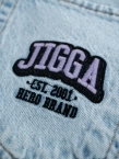 Spodnie męskie Jeans Super Baggy Jigga Wear New Outline Bleached niebieskie