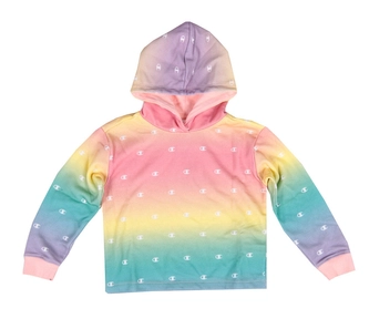 Bluza dziecięca crop-top Champion Allover pink/violet/yellow