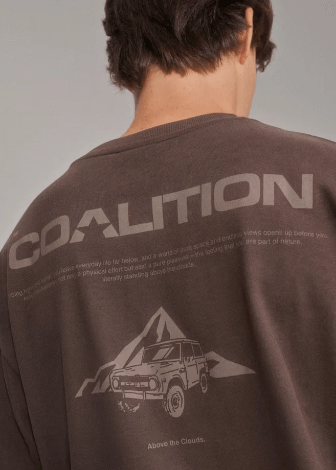 Longsleeve męski Coalition CLTN LG Back brązowy