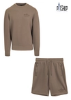 Komplet dresowy męski krótki Pitbull Pit Bull Sampson taupe