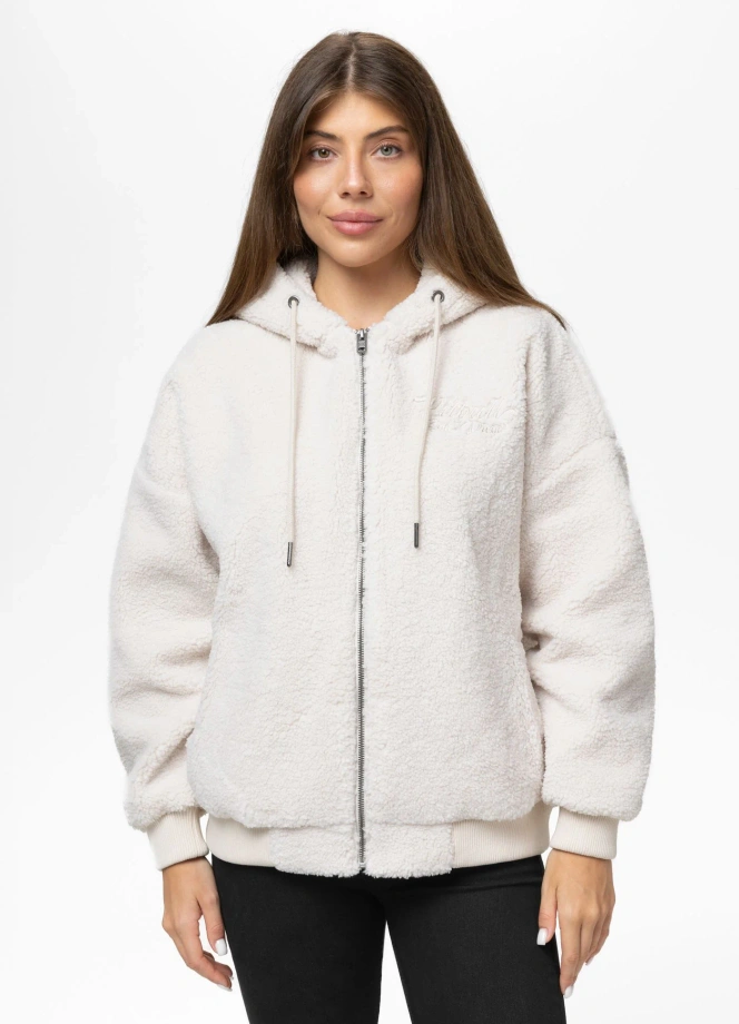 Bluza damska z kapturem ZIP Pitbull Daisy kremowa