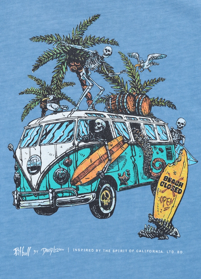 Koszulka damska T-shirt Pit Bull BeachBreak sprany niebieski