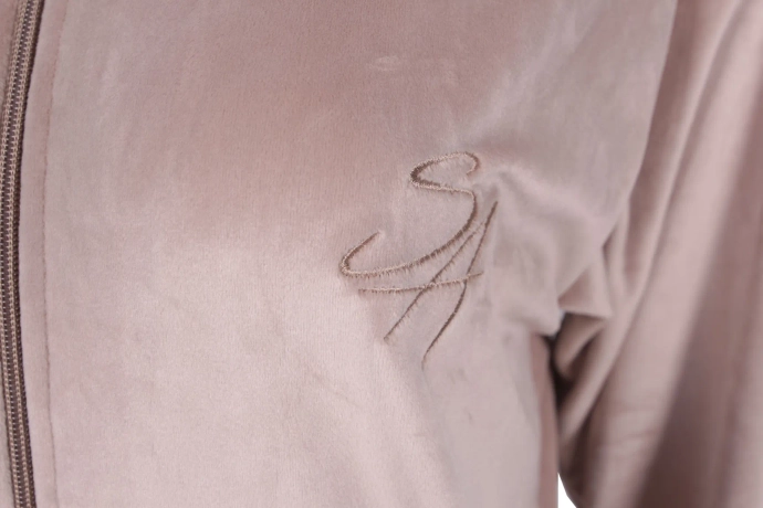 Welurowa bluza damska z kapturem Street Autonomy Welt beżowa