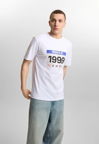 Koszulka męska t-shirt Prosto Runner biała