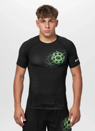 Koszulka męska rashguard Pitbull Ray czarna/zielona