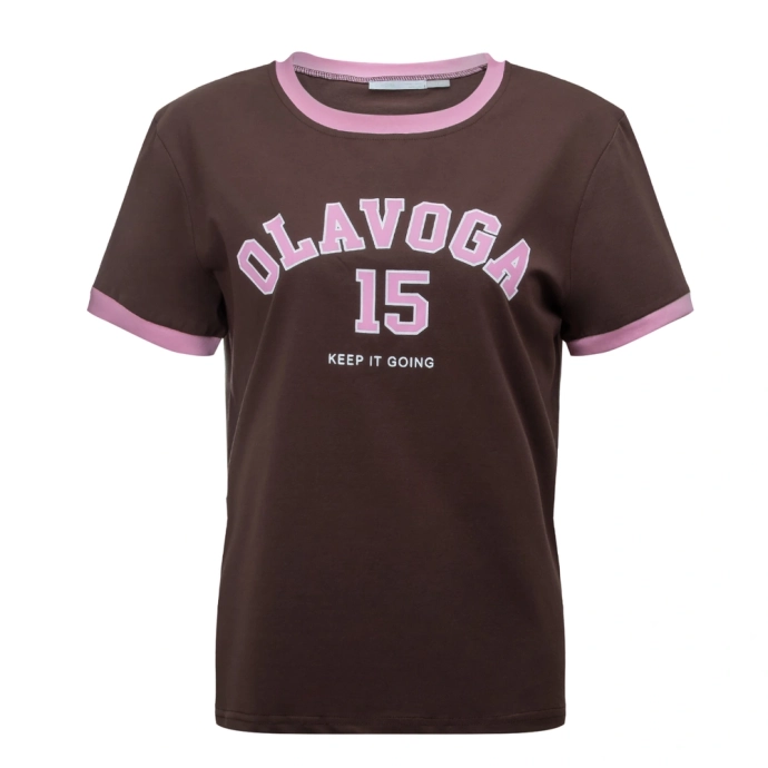 Koszulka damska T-shirt Olavoga Zelvora brązowa