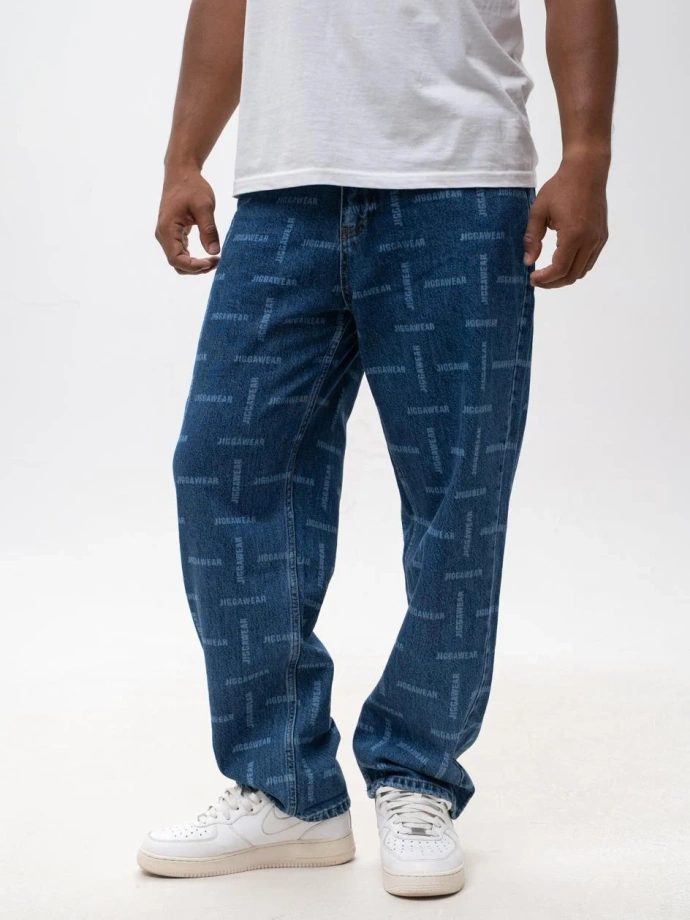 Spodnie męskie Jeans Baggy Jigga Wear Mini Laser niebieskie