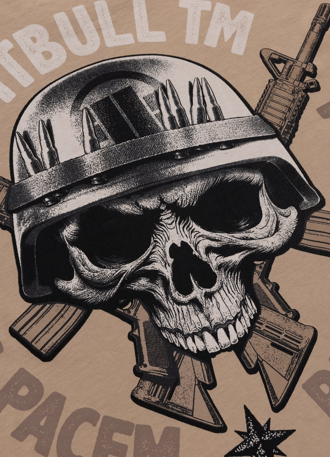 Koszulka męska T-Shirt Pit Bull Pitbull Parabellum Savana beżowa